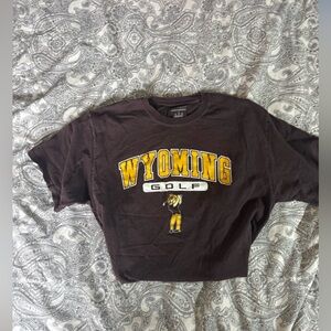 Wyoming golf brown tshirt
